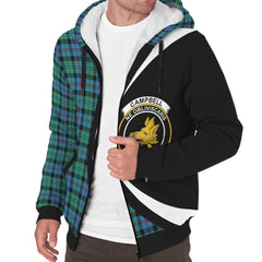 Campbell of Cawdor Ancient Tartan Crest Sherpa Hoodie - Circle Style