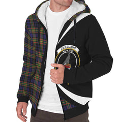 Clelland Modern Tartan Crest Sherpa Hoodie - Circle Style