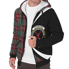 Crawford Modern Tartan Crest Sherpa Hoodie - Circle Style