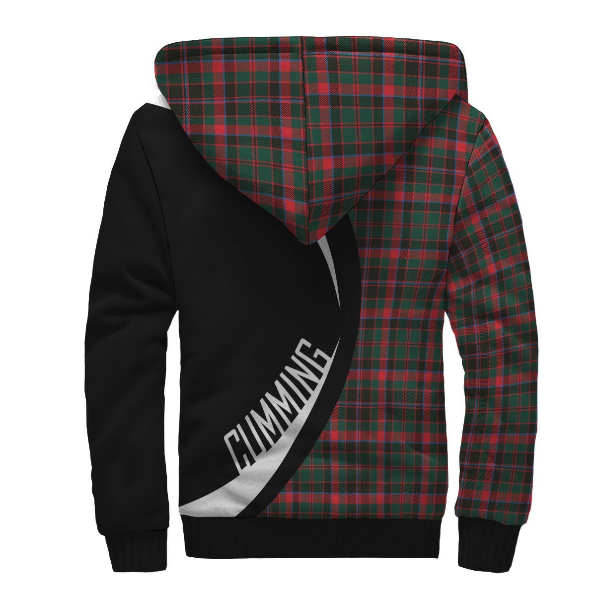 Cumming Hunting Modern Tartan Crest Sherpa Hoodie - Circle Style