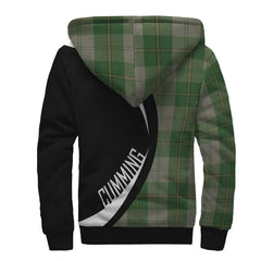 Cunningham Dress Green Dancers Tartan Crest Sherpa Hoodie - Circle Style