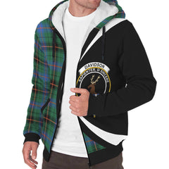 Davidson Ancient Tartan Crest Sherpa Hoodie - Circle Style