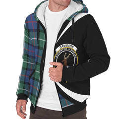 Davidson of Tulloch Tartan Crest Sherpa Hoodie - Circle Style