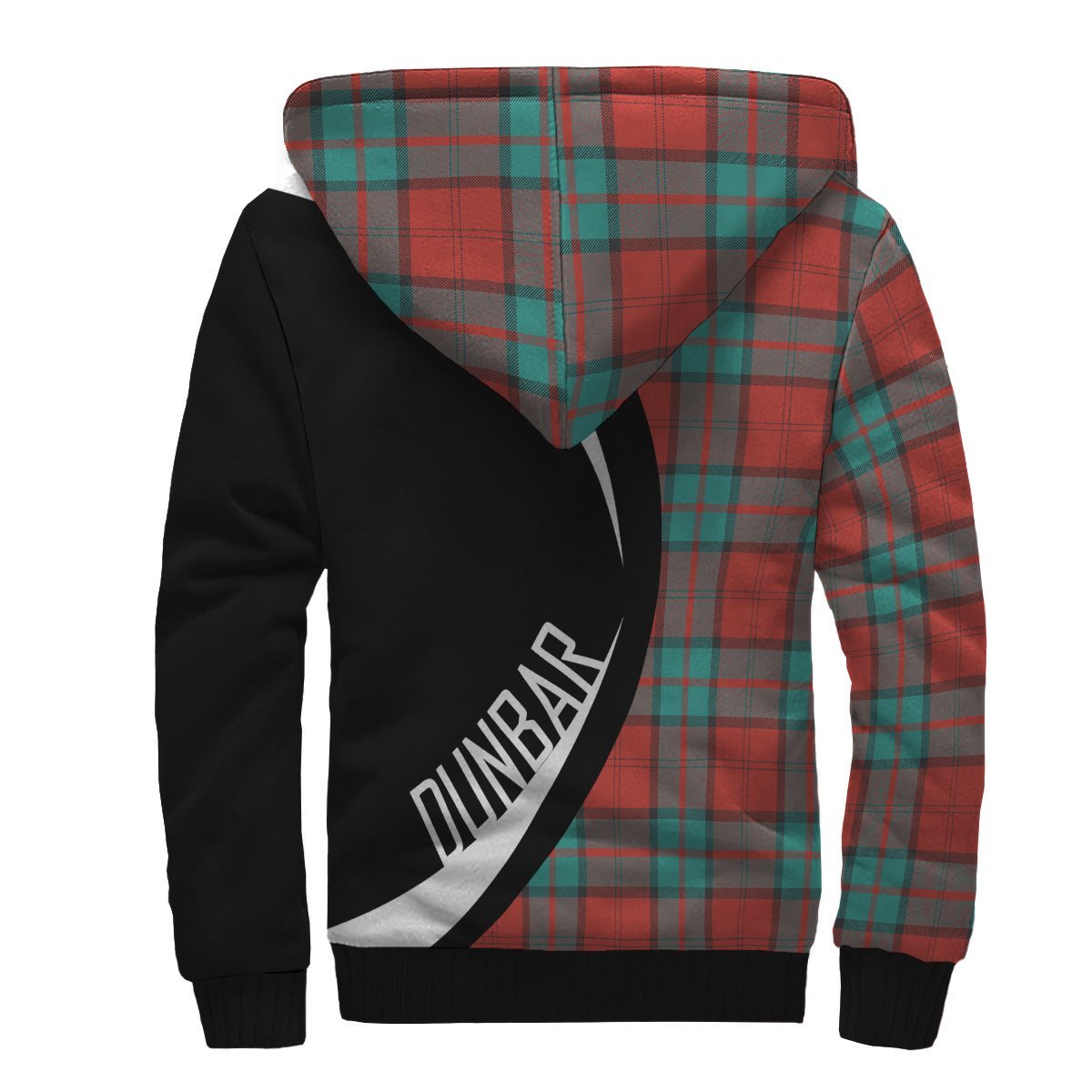 Dunbar Ancient Tartan Crest Sherpa Hoodie - Circle Style