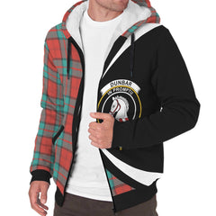 Dunbar Ancient Tartan Crest Sherpa Hoodie - Circle Style