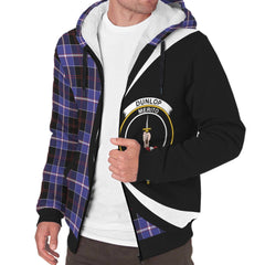 Dunlop Modern Tartan Crest Sherpa Hoodie - Circle Style