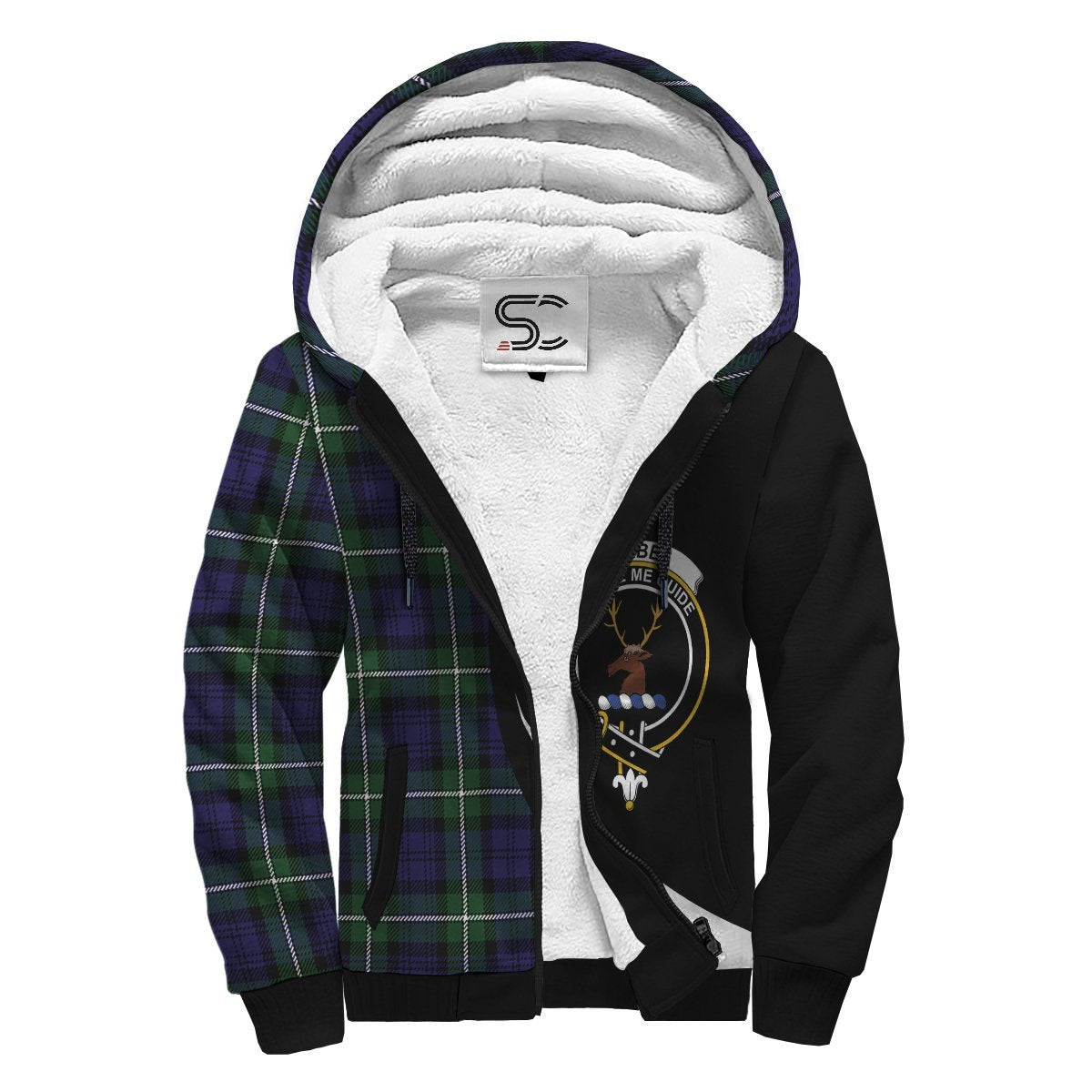 Forbes Modern Tartan Crest Sherpa Hoodie - Circle Style