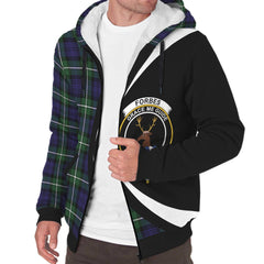 Forbes Modern Tartan Crest Sherpa Hoodie - Circle Style