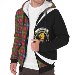 Forrester Tartan Crest Sherpa Hoodie - Circle Style