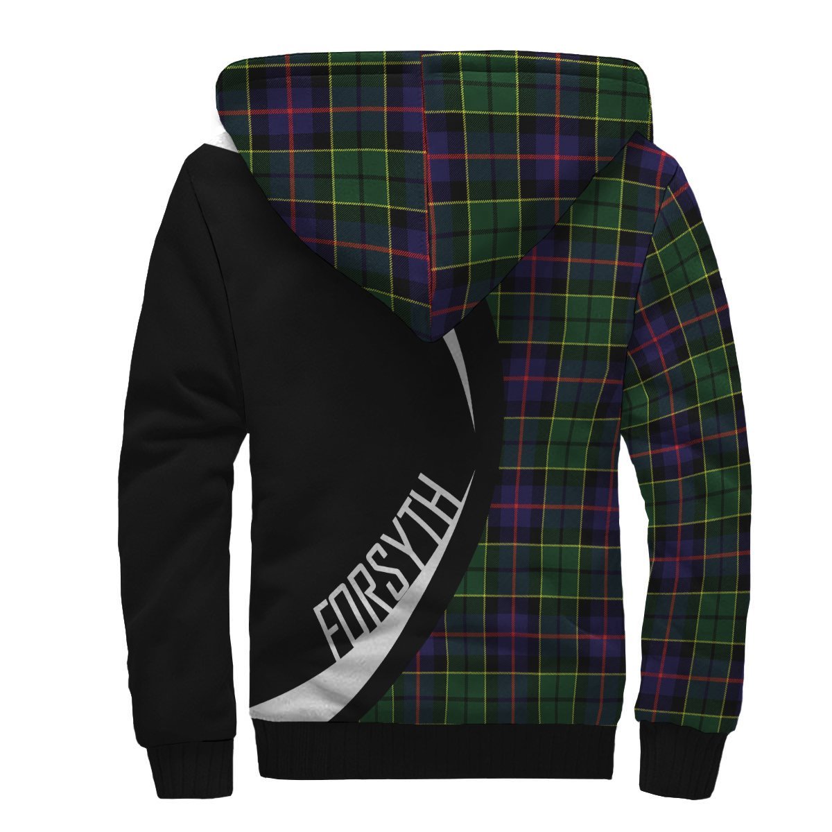 Forsyth Modern Tartan Crest Sherpa Hoodie - Circle Style