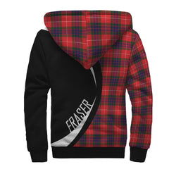 Fraser Modern Tartan Crest Sherpa Hoodie - Circle Style