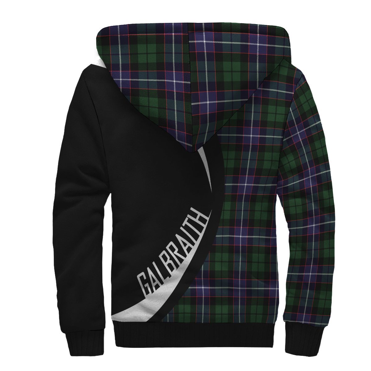 Galbraith Modern Tartan Crest Sherpa Hoodie - Circle Style