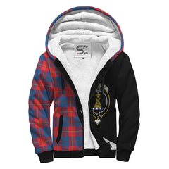 Galloway Red Tartan Crest Sherpa Hoodie - Circle Style