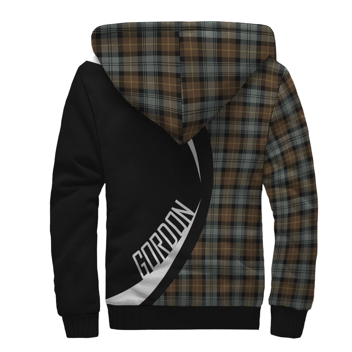 Gordon Weathered Tartan Crest Sherpa Hoodie - Circle Style