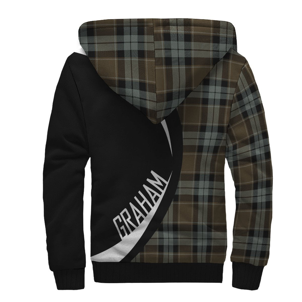 Graham of Menteith Weathered Tartan Crest Sherpa Hoodie - Circle Style