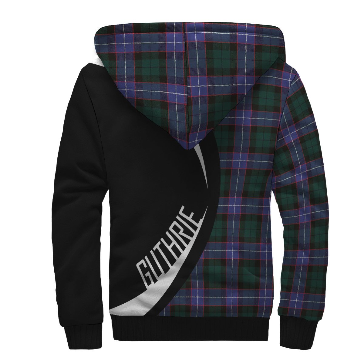 Guthrie Modern Tartan Crest Sherpa Hoodie - Circle Style