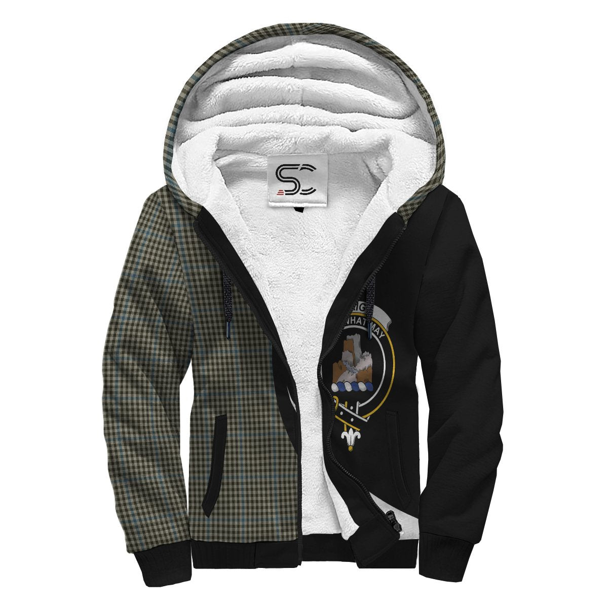 Haig Check Tartan Crest Sherpa Hoodie - Circle Style