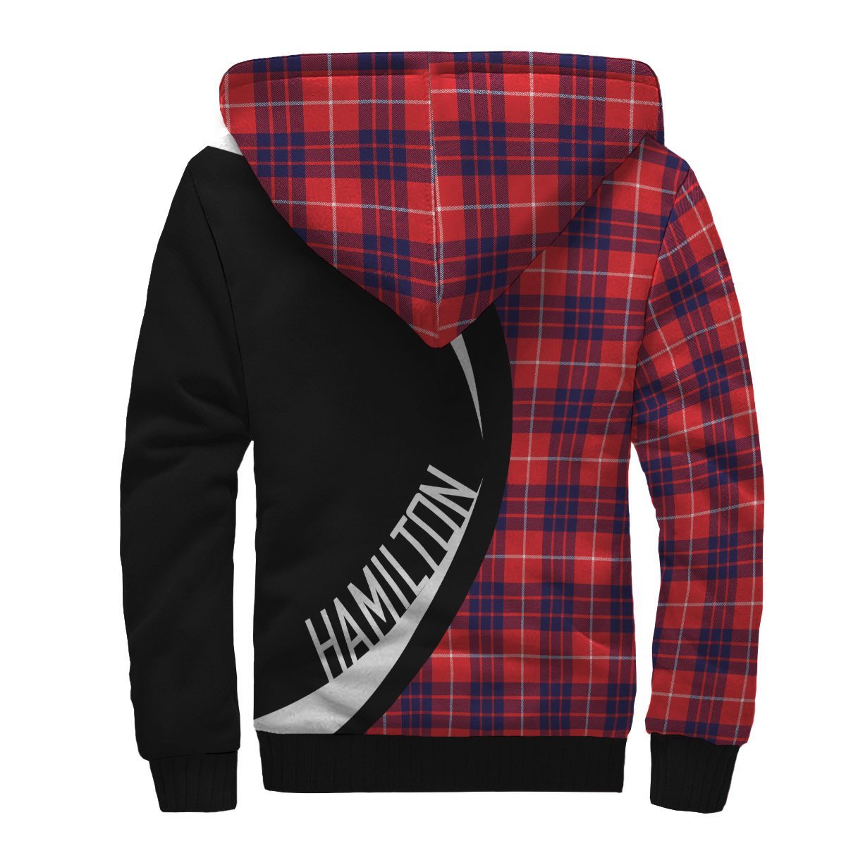 Hamilton Modern Tartan Crest Sherpa Hoodie - Circle Style