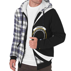 Hannay Modern Tartan Crest Sherpa Hoodie - Circle Style