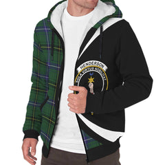 Henderson Modern Tartan Crest Sherpa Hoodie - Circle Style