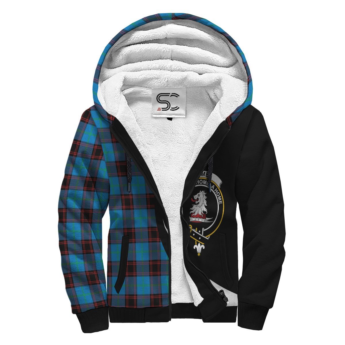 Home Ancient Tartan Crest Sherpa Hoodie - Circle Style