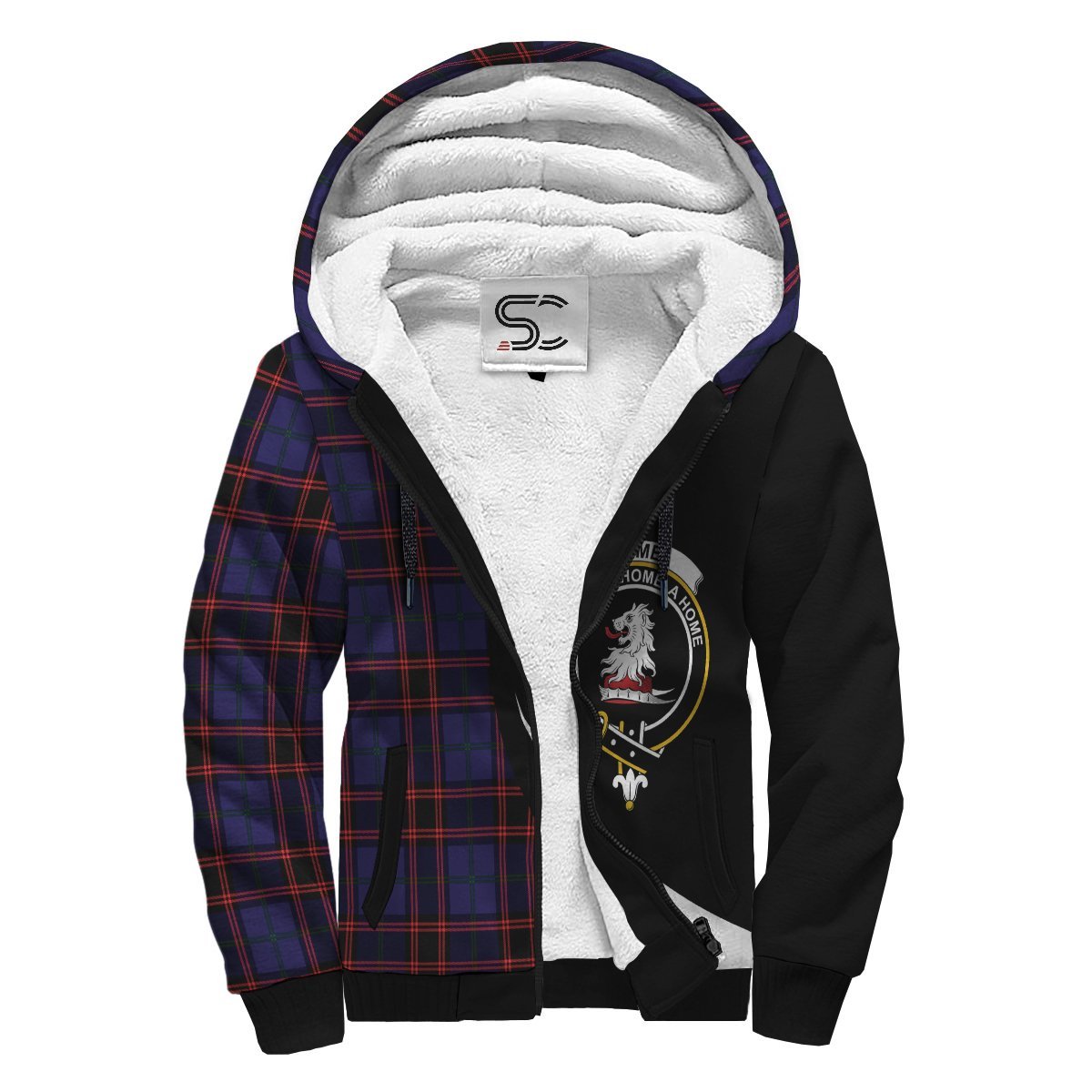 Home Modern Tartan Crest Sherpa Hoodie - Circle Style