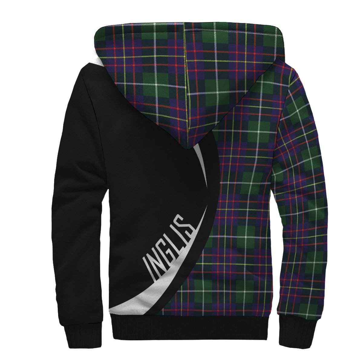 Inglis Modern Tartan Crest Sherpa Hoodie - Circle Style