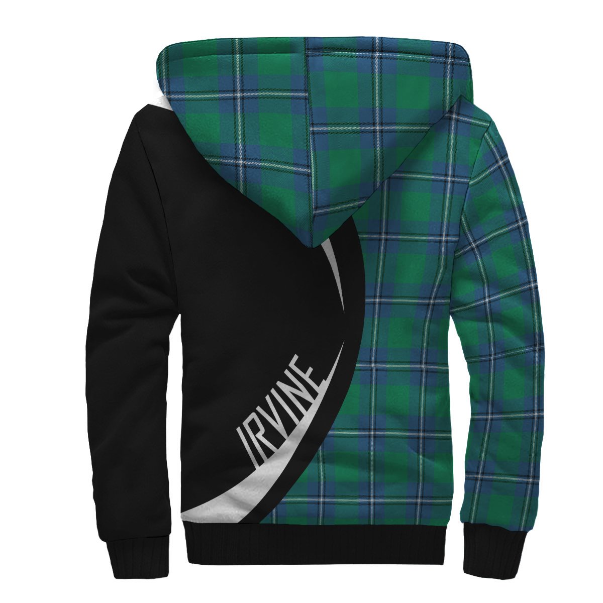 Irvine Ancient Tartan Crest Sherpa Hoodie - Circle Style