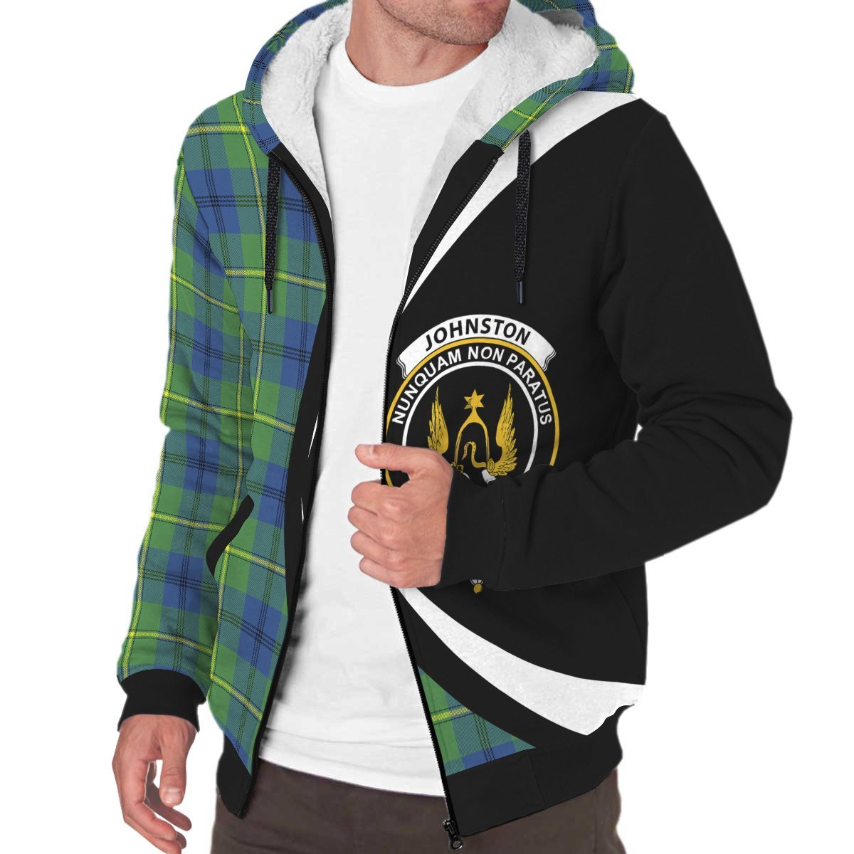 Johnston Ancient Tartan Crest Sherpa Hoodie - Circle Style