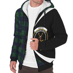 Keith Modern Tartan Crest Sherpa Hoodie - Circle Style