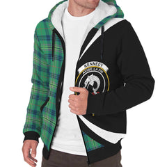 Kennedy Ancient Tartan Crest Sherpa Hoodie - Circle Style