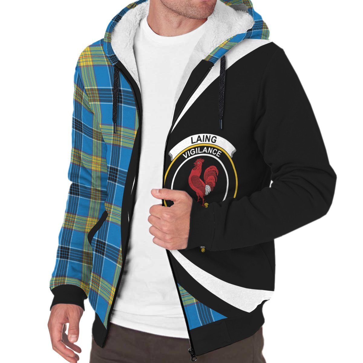 Laing Tartan Crest Sherpa Hoodie - Circle Style