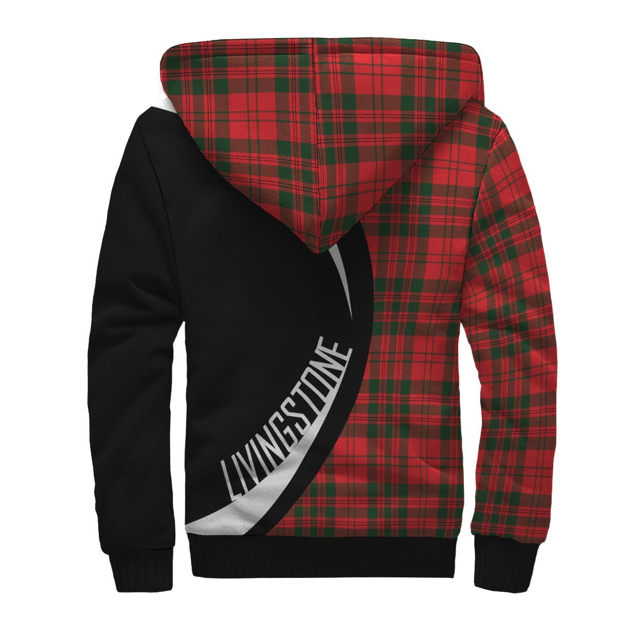 Livingstone Modern Tartan Crest Sherpa Hoodie - Circle Style