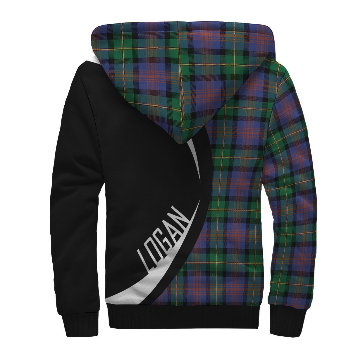 Logan Ancient Tartan Crest Sherpa Hoodie - Circle Style