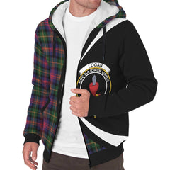 Logan Modern Tartan Crest Sherpa Hoodie - Circle Style