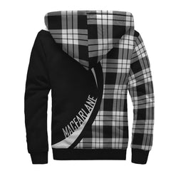 MacFarlane Black & White Tartan Crest Sherpa Hoodie - Circle Style