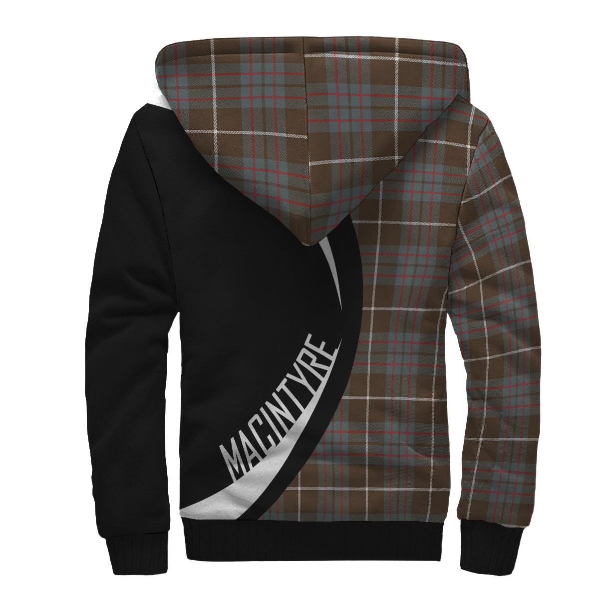 MacIntyre Hunting Weathered Tartan Crest Sherpa Hoodie - Circle Style