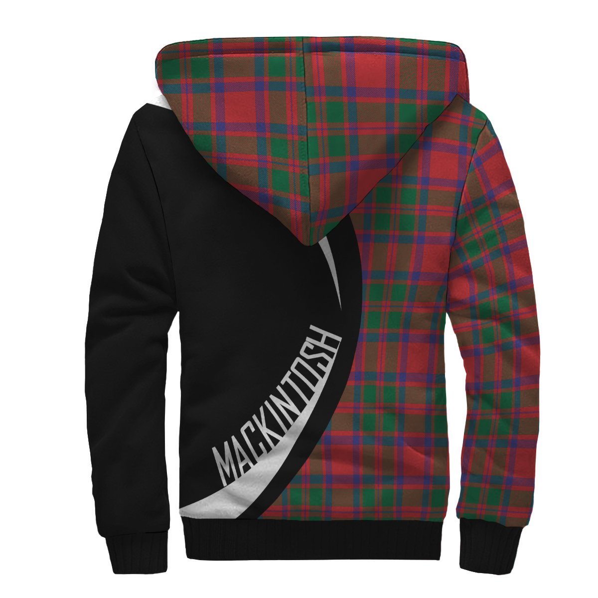 MacKintosh Modern Tartan Crest Sherpa Hoodie - Circle Style