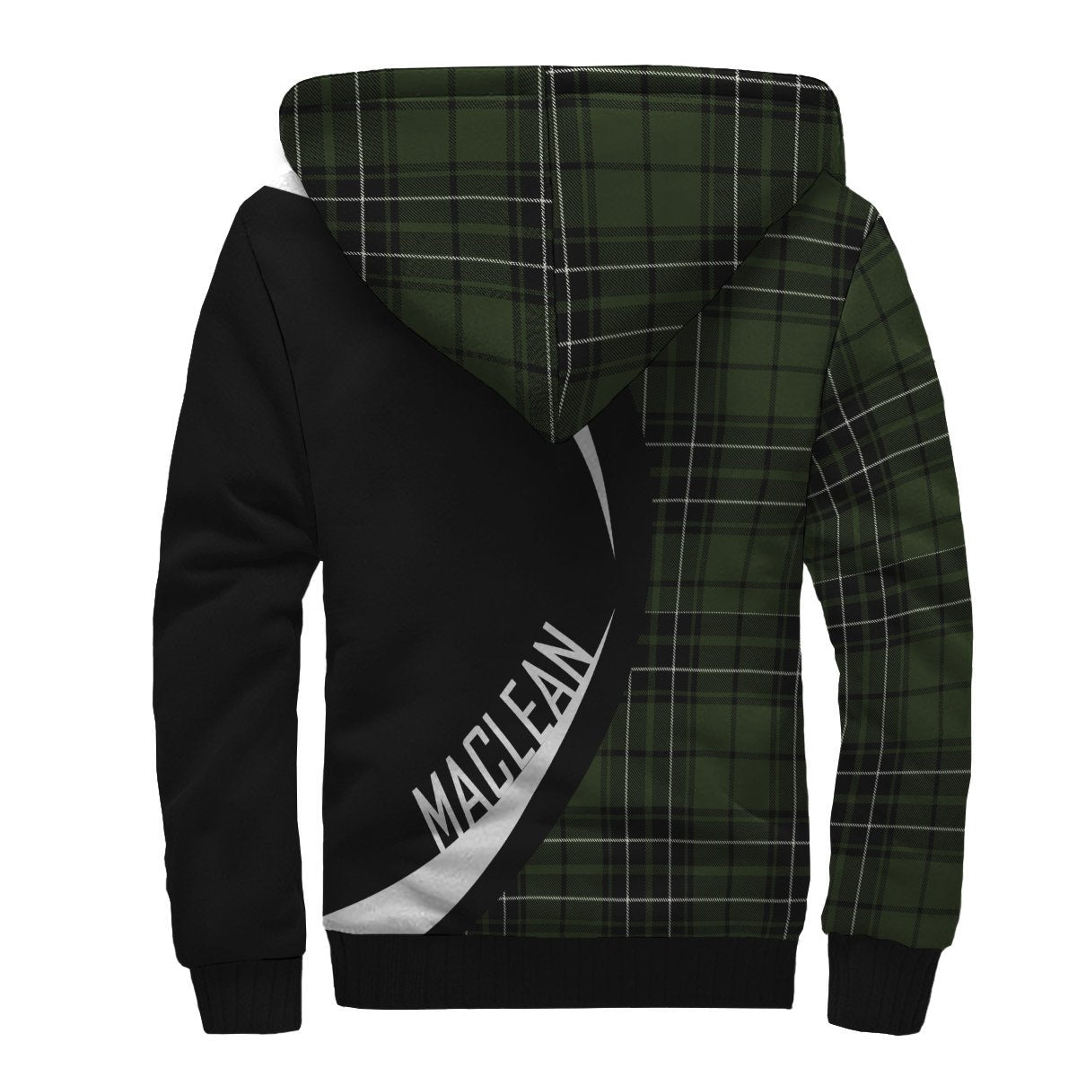 MacLean Hunting Tartan Crest Sherpa Hoodie - Circle Style