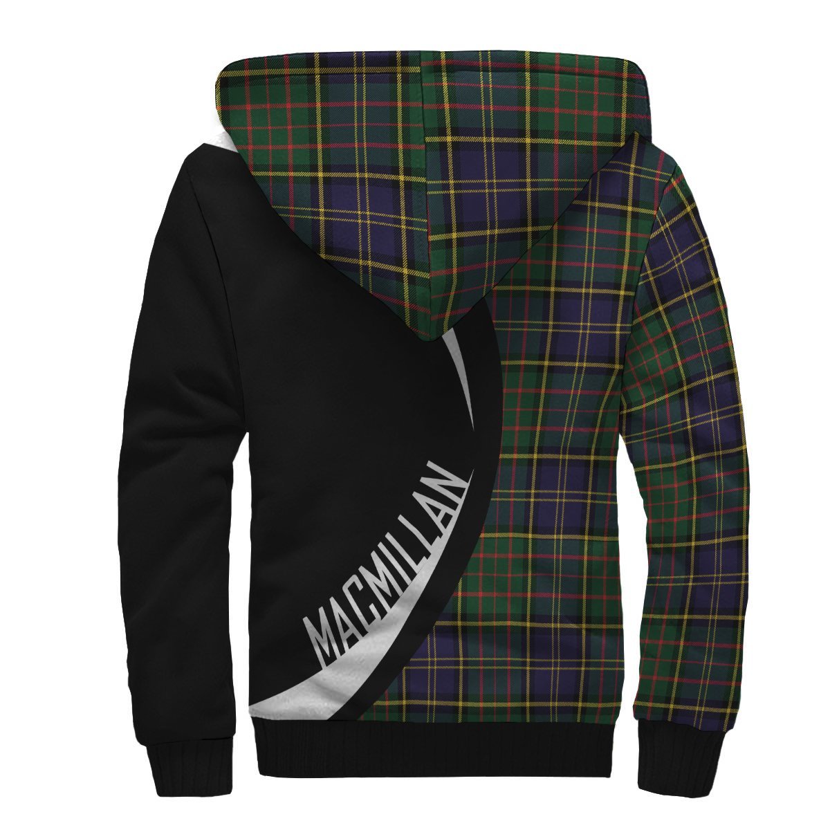 MacMillan Hunting Modern Tartan Crest Sherpa Hoodie - Circle Style