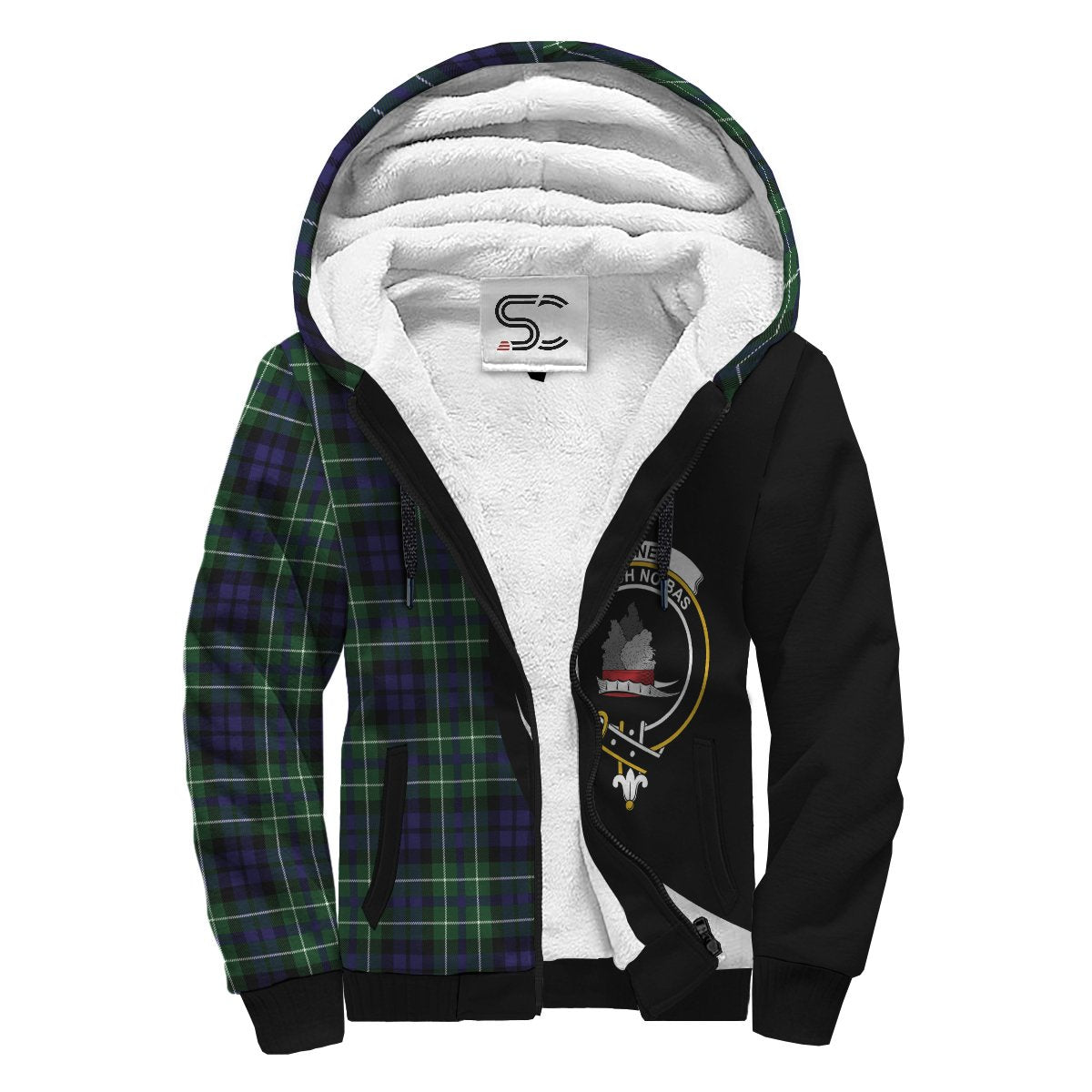 MacNeil of Colonsay Modern Tartan Crest Sherpa Hoodie - Circle Style