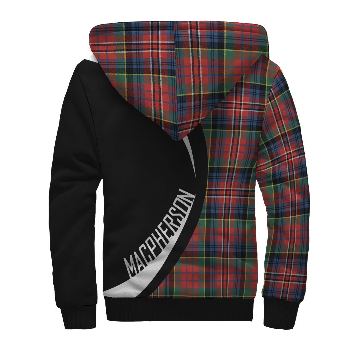 MacPherson Ancient Tartan Crest Sherpa Hoodie - Circle Style