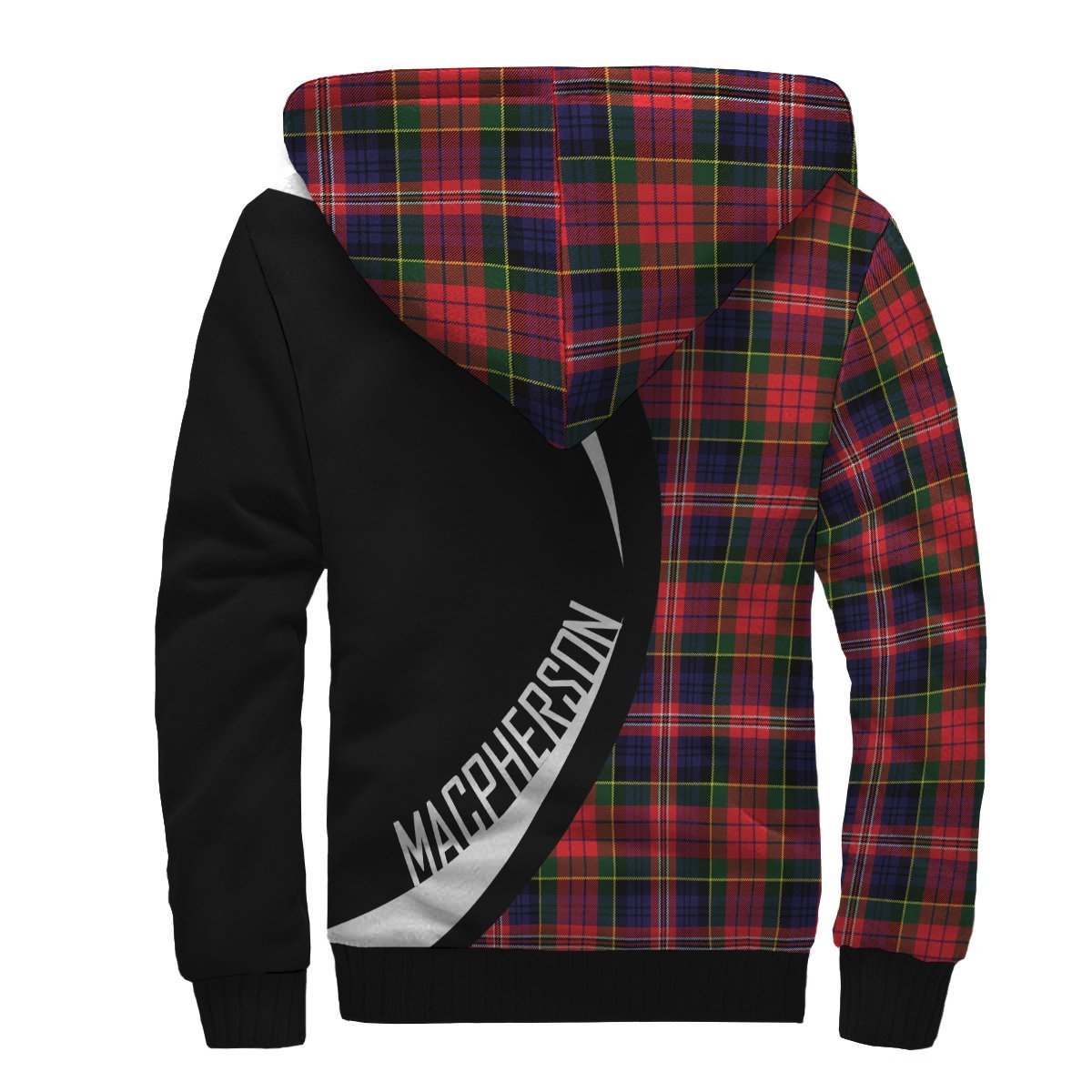 MacPherson Modern Tartan Crest Sherpa Hoodie - Circle Style