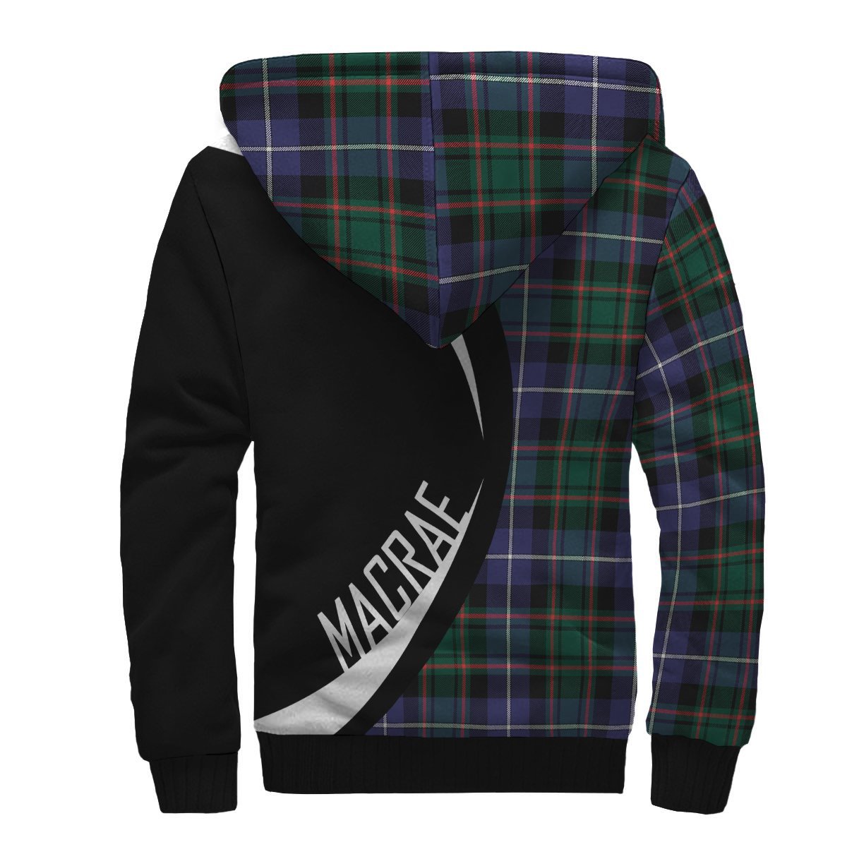 MacRae Hunting Modern Tartan Crest Sherpa Hoodie - Circle Style