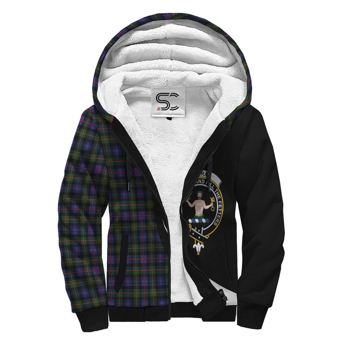 Murray of Atholl Modern Tartan Crest Sherpa Hoodie - Circle Style