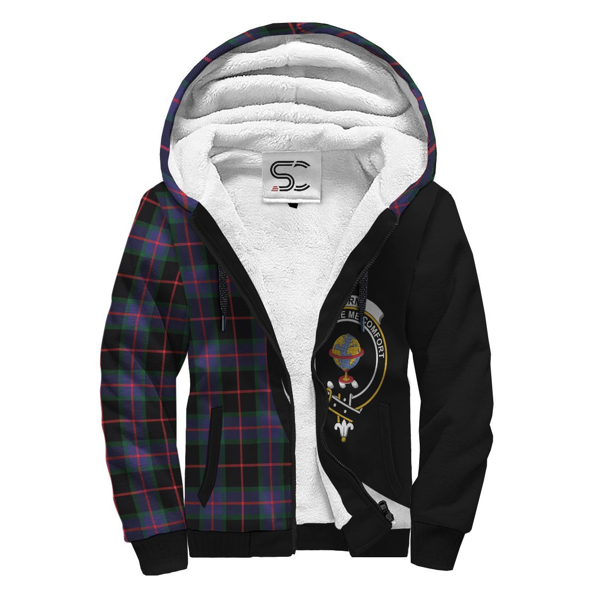 Nairn Tartan Crest Sherpa Hoodie - Circle Style