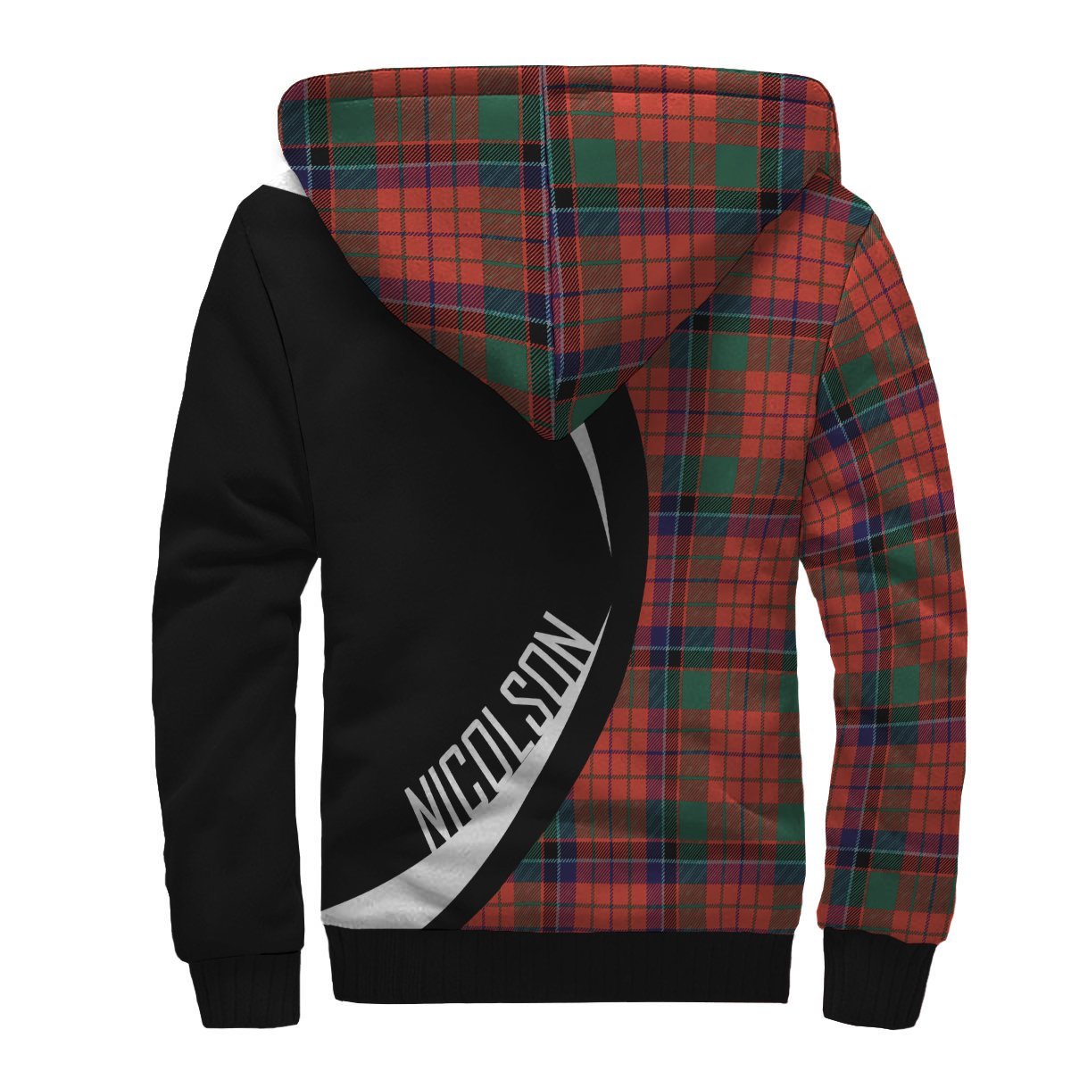 Nicolson Ancient Tartan Crest Sherpa Hoodie - Circle Style