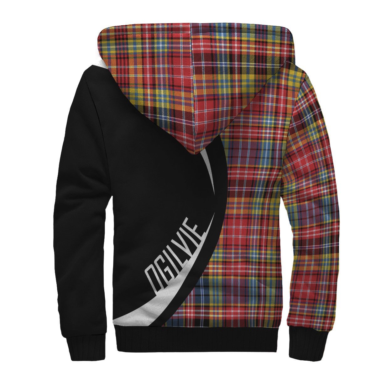 Ogilvie of Airlie Ancient Tartan Crest Sherpa Hoodie - Circle Style