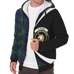 Oliphant Modern Tartan Crest Sherpa Hoodie - Circle Style