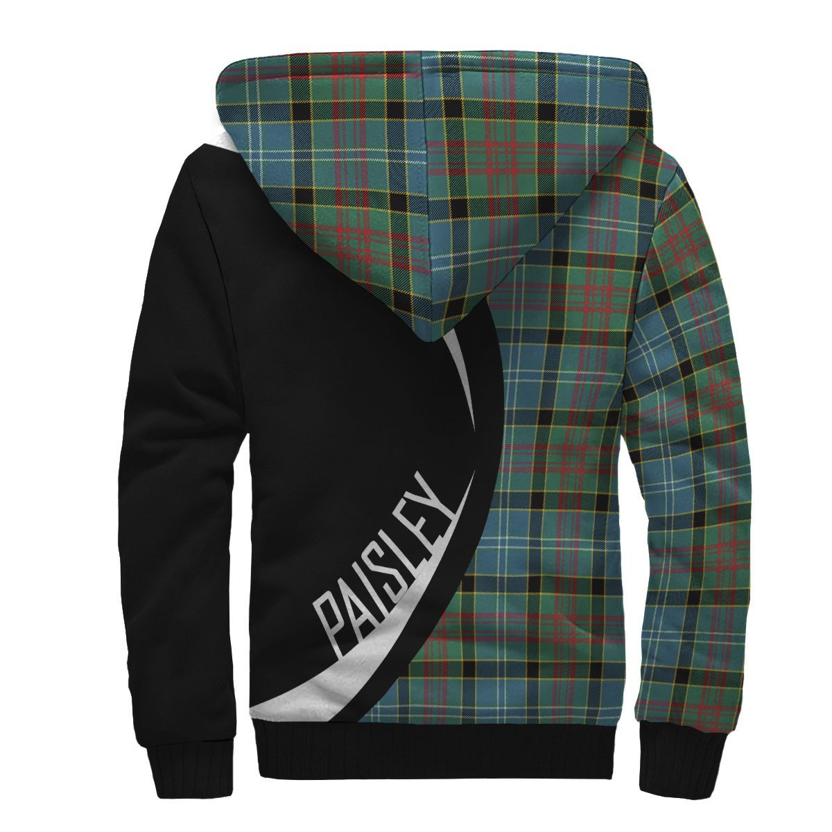 Paisley District Tartan Crest Sherpa Hoodie - Circle Style